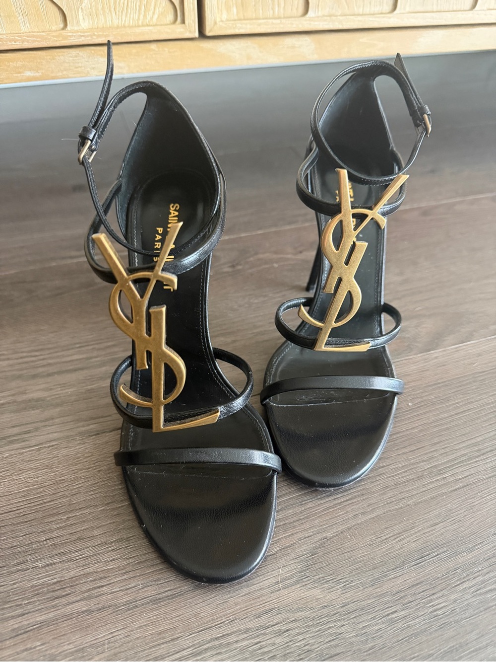 Saint Laurent Black Strap Sandals